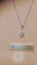 Load and play video in Gallery viewer, Lucce Constance Solitaire Oval Necklace Natural Diamond 0.30CT D VVS2 GIA 18K White Gold
