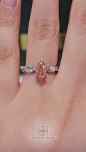 Load and play video in Gallery viewer, Lucce Constance Marquise Rosé Pink Lab Diamond 1.00CT FVP VS1 Ex IGI Platinum and 14K Rose Gold Prongs
