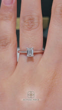 Load and play video in Gallery viewer, Lucce Firenze Emerald Lab Diamond 0.54ct D VVS2 Ex IGI 14K White Gold
