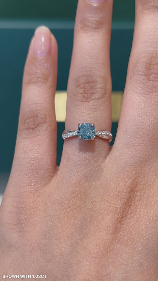 Cushion Blue Diamond Engagement Ring Wedding Rings Band Gold Jewelry Moissanite Manila Philippines
