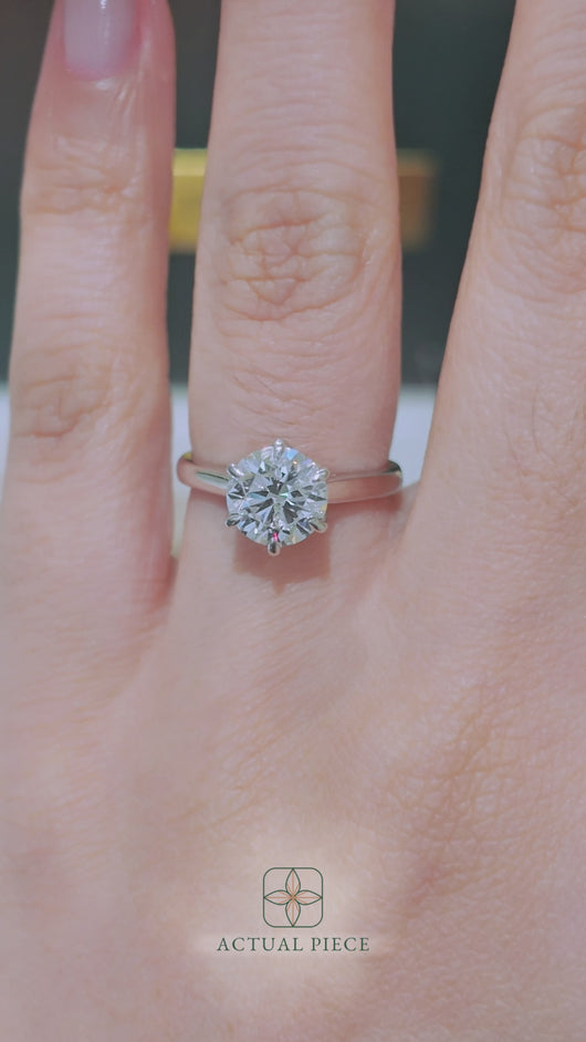 LUCCE AZALEA™ Round Lab Diamond 1.51ct E VVS2 Ex GIA 18K White Gold