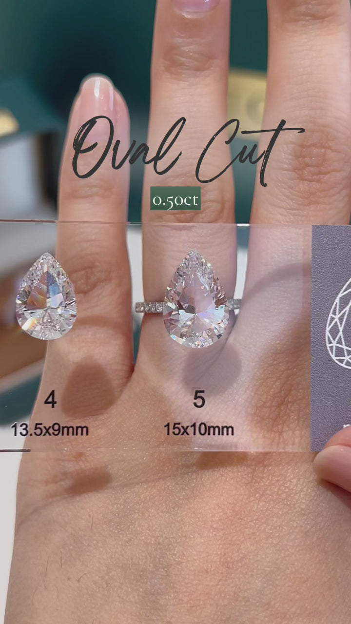 LUCCE Carat Guide for Oval cut Lab Grown or Natural Diamonds Engagement Ring Philippines
