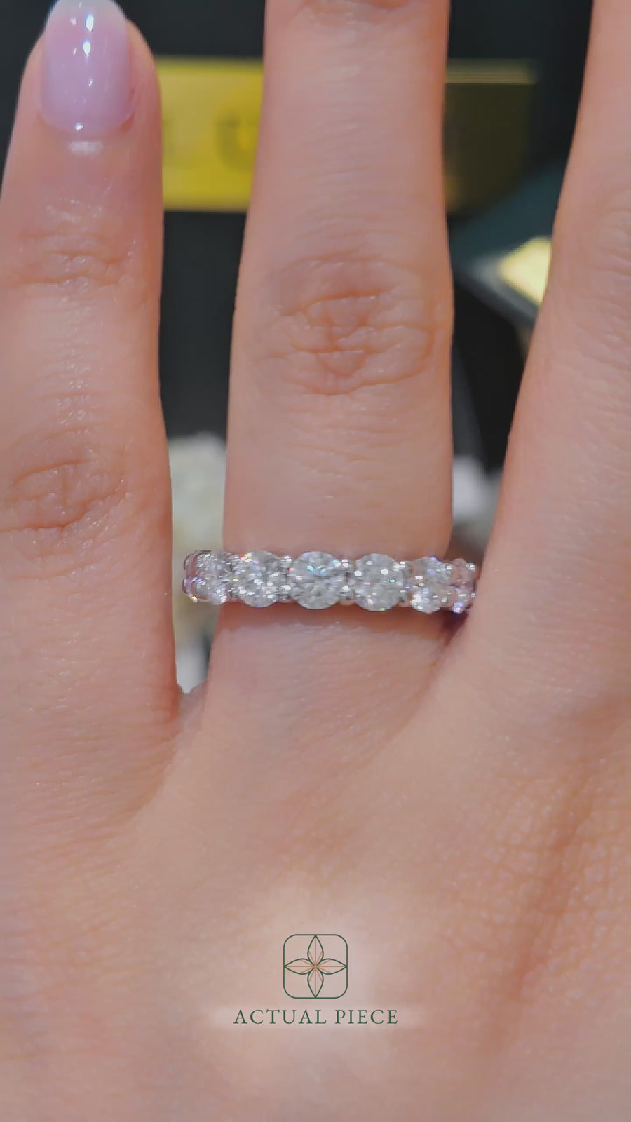 Load and play video in Gallery viewer, LUCCE CIVINI™ 9-Stone 2.25ctw Celeste Moissanite 14K White Gold
