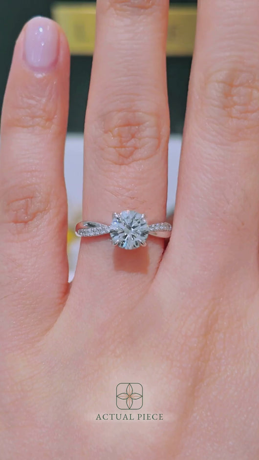 LUCCE FIORE™ Round Lab Diamond 1.02ct D VVS2 Id IGI 14K White Gold