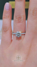 Load and play video in Gallery viewer, LUCCE VERONA™ Pavé 6 Prong Round Natural Diamond 1.50ct I VS2 Ex GIA Platinum
