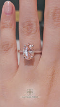 Load and play video in Gallery viewer, Lucce Azalea Oval Rosé Pink Lab Diamond 3.02ct Fancy Vivid Pink VS1 Platinum
