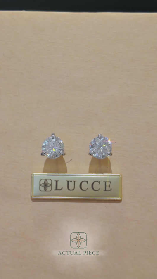 LUCCE JASMINE™ Stud 2.00ctw Celeste Moissanite 14K White Gold