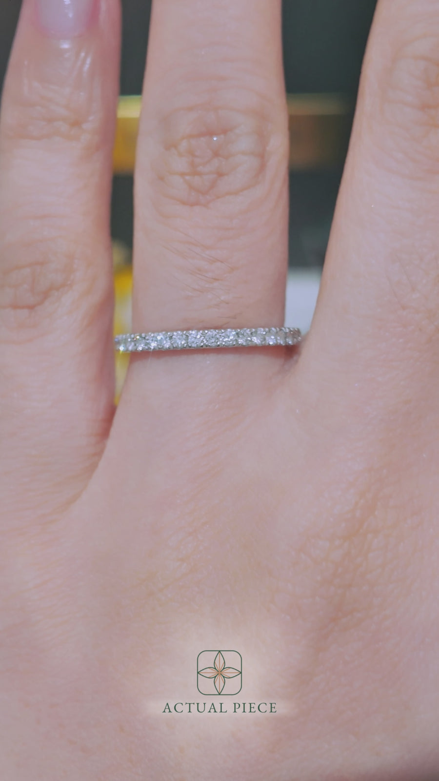 Load and play video in Gallery viewer, LUCCE Half Eternity Pavé Diamond Ring in Platinum
