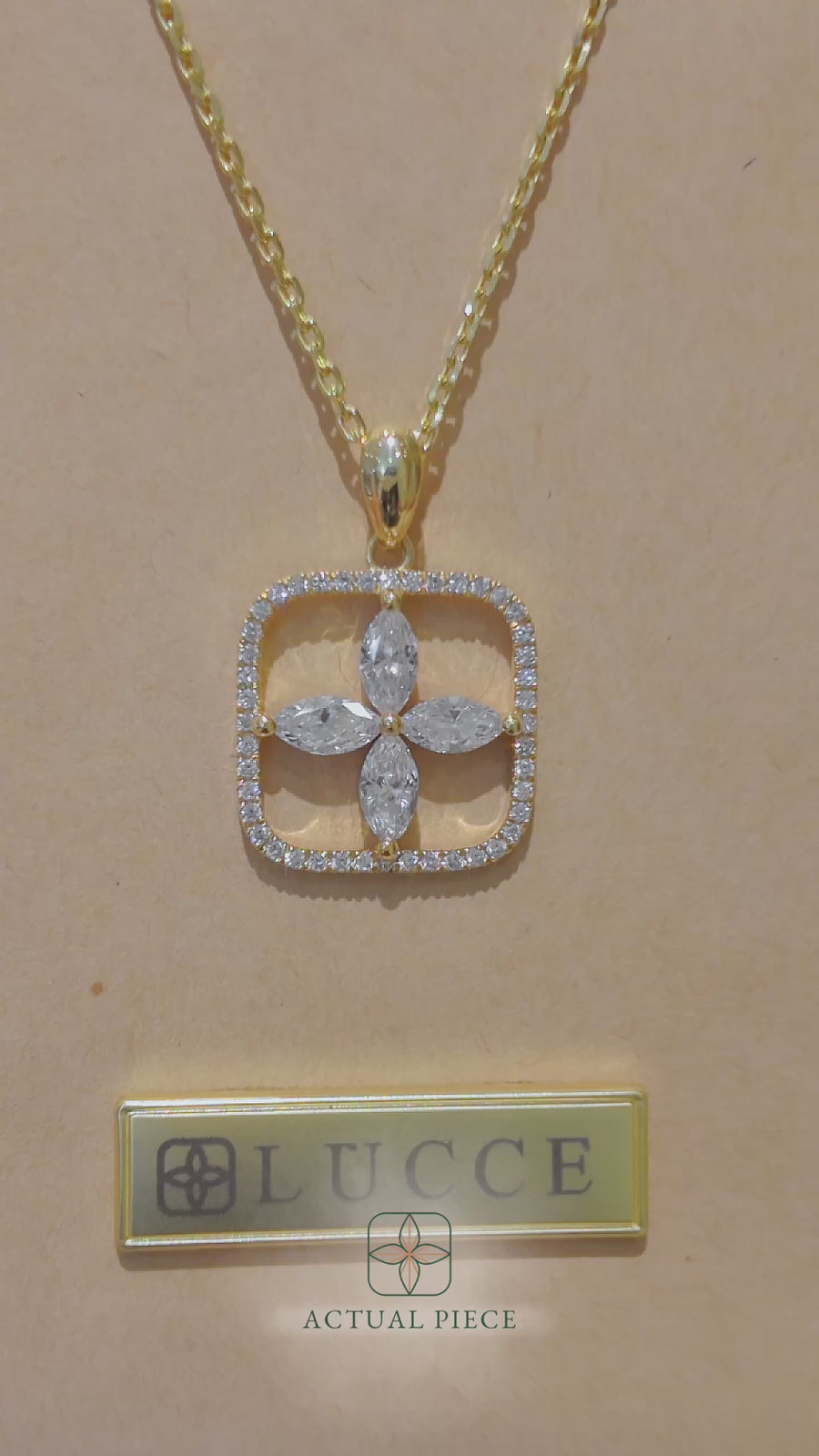 Load and play video in Gallery viewer, LUCCE CONSTANCE™ Necklace 1.25ctw Lab Diamond 14K Yellow Gold
