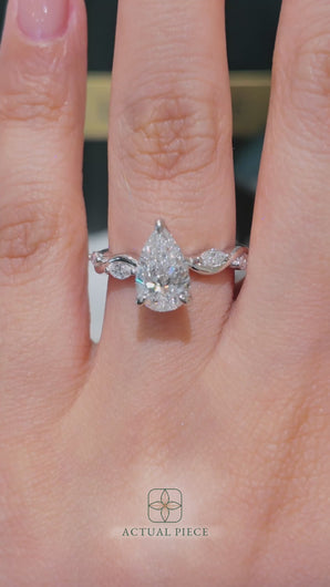 Lucce Constance Pear cut Diamond with Marquise Accents and Intertwinig Vine in Platinum 
Manila, Philippines