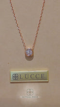 Load and play video in Gallery viewer, Lucce Carla Round Rosé Necklace Lab Diamond 0.31ctw Fancy Pink VS1 VG IGI 14K Rose Gold

