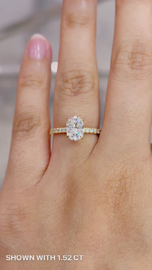 Lucia Pave Oval Moissanite  Engagement Ring Wedding Rings in Yellow Gold Manila Philippines Eternity gold jewelry