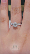 Load and play video in Gallery viewer, Lucce Fiore Sei Round 1.00ct SUPERNOVA Moissanite 14K White Gold
