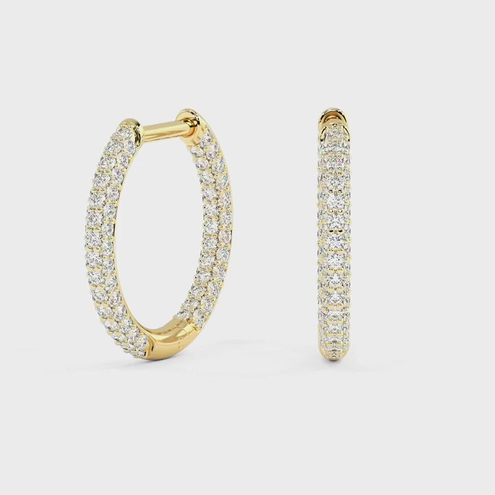 Load and play video in Gallery viewer, LUCCE MONTEVALLE™ Luxe Hoop Earrings Diamond
