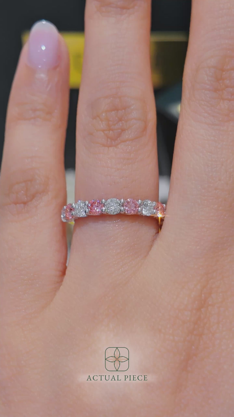 Load and play video in Gallery viewer, LUCCE RIVERA™ Rosé Pink Lab Diamond 0.99ctw Platinum
