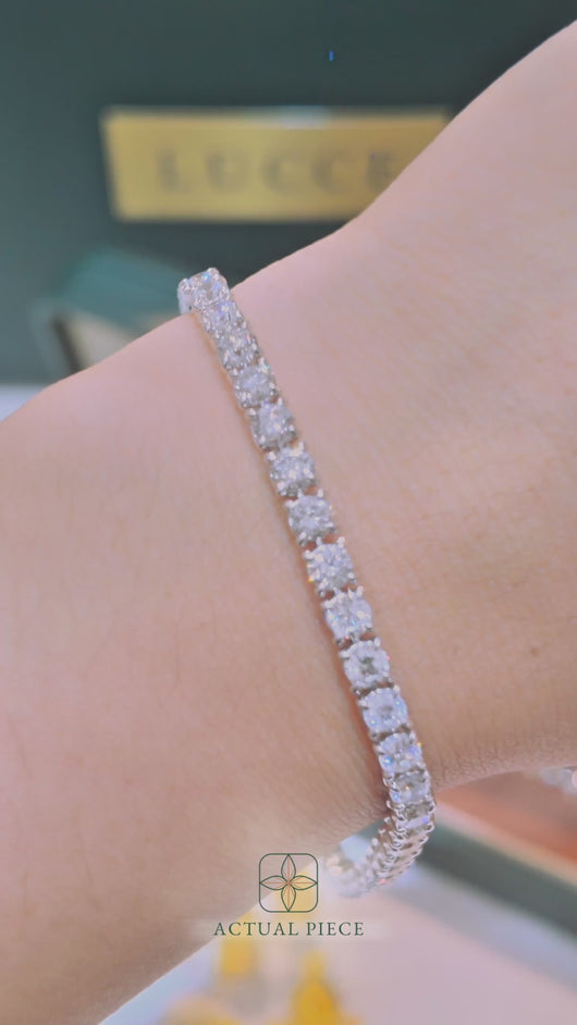 LUCCE KAELA™ Tennis Bracelet 8.00ctw Lab Diamond 14K White Gold