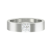 LUCCE RETTO™ Princess Brushed 3mm 0.18ct Lab Diamond 14K White Gold