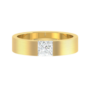 LUCCE RETTO™ Princess Brushed Lab Diamond 4mm 0.40ct 14K Yellow Gold