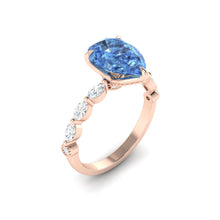 Load image into Gallery viewer, Paula Pear Ocean Blue Diamond
