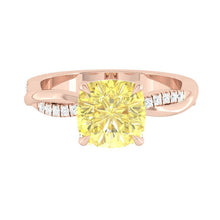 Load image into Gallery viewer, Fiore Cushion Sunburst Yellow Diamond
