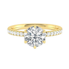 Load image into Gallery viewer, Lucia Pavé 6-Prong 1.00ct SUPERNOVA Moissanite 14K Yellow Gold
