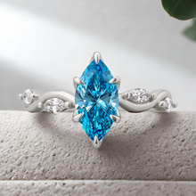 Load image into Gallery viewer, Lucce Constance Petal Marquise Ocean Blue Diamond
