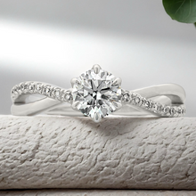 Load image into Gallery viewer, Lucce Fiore Sei Round Lab Diamond 0.50ct D VVS2 Id 14K White Gold
