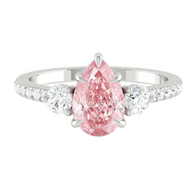 Load image into Gallery viewer, Siena Pavé Pear Rosé Pink Diamond Platinum
