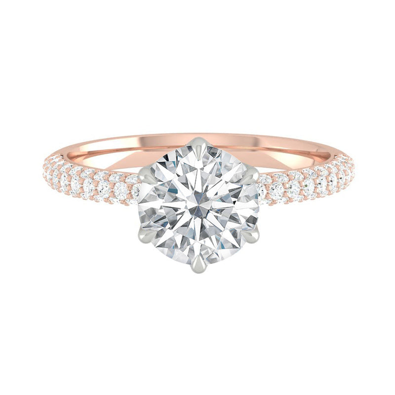 Lucia Pavé Luxe Lab Diamond 1.25ct D VVS2 Id IGI 14K Rose Gold/Platinum Prongs