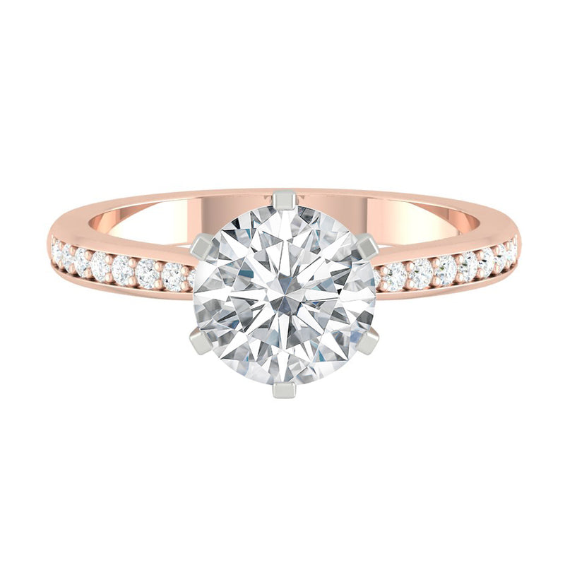 Angela Pave 1.00ct D VS1 Ex GIA 18K Rose Gold with Platinum Prongs