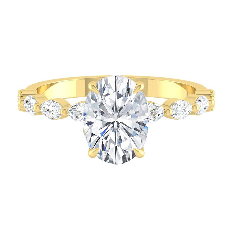 Paula Oval Lab Diamond 1.01ct D VVS2 Ex IGI 18K Yellow Gold