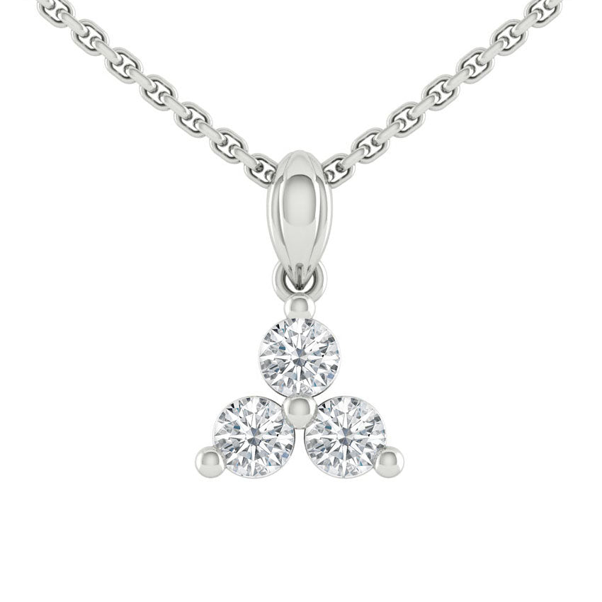 Trio Necklace 0.51 CTW DEF VVS Lab Diamond 14K White Gold