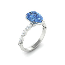 Load image into Gallery viewer, Paula Pear Ocean Blue Diamond
