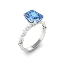 Load image into Gallery viewer, Paula Emerald Ocean Blue Diamond
