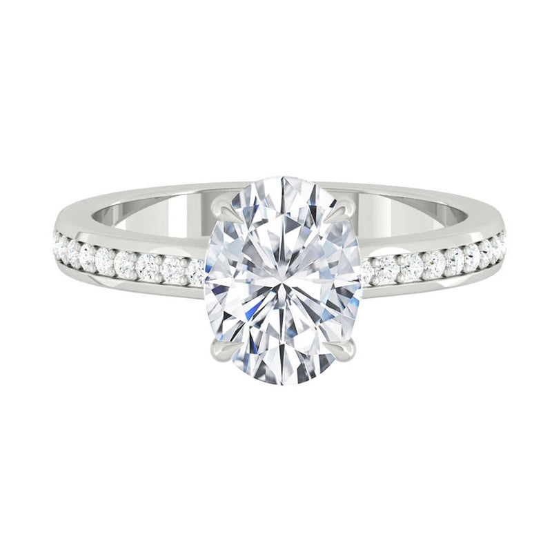 Kaela Pavé Oval Moissanite