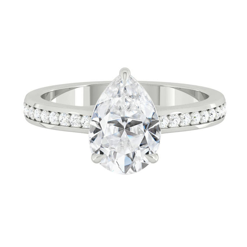 Kaela Pavé Pear Moissanite