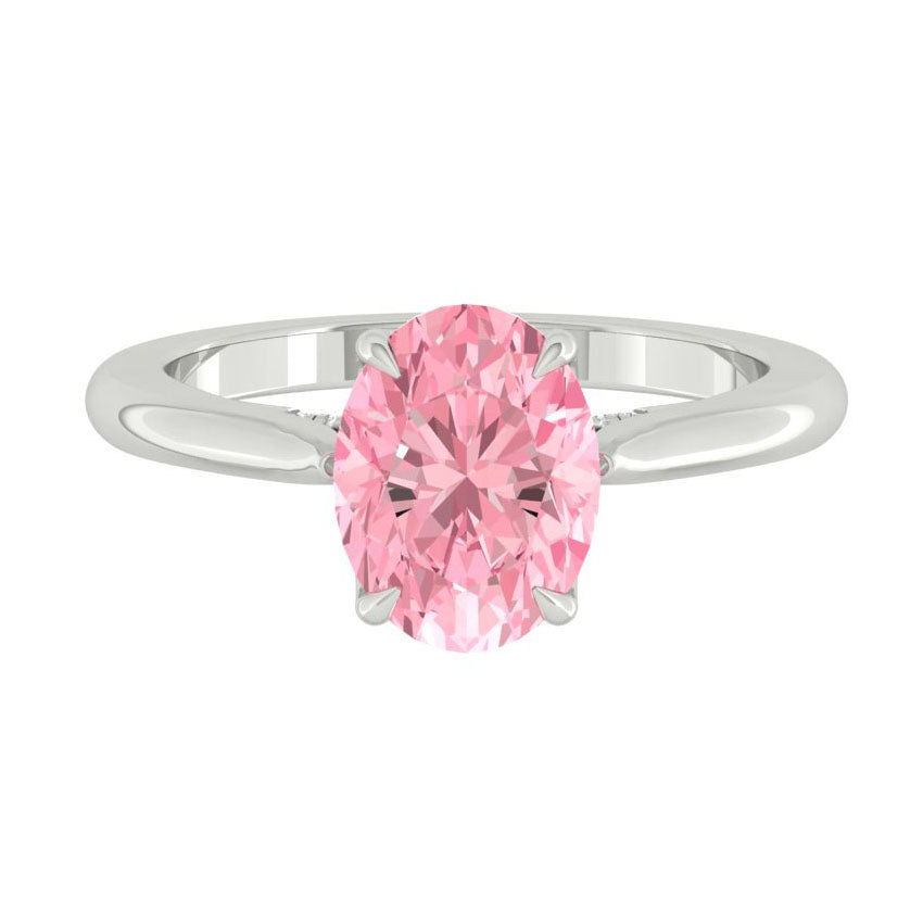 Azalea Oval Rosé Lab Diamond 3.02ct Fancy Vivid Pink VS1 Platinum