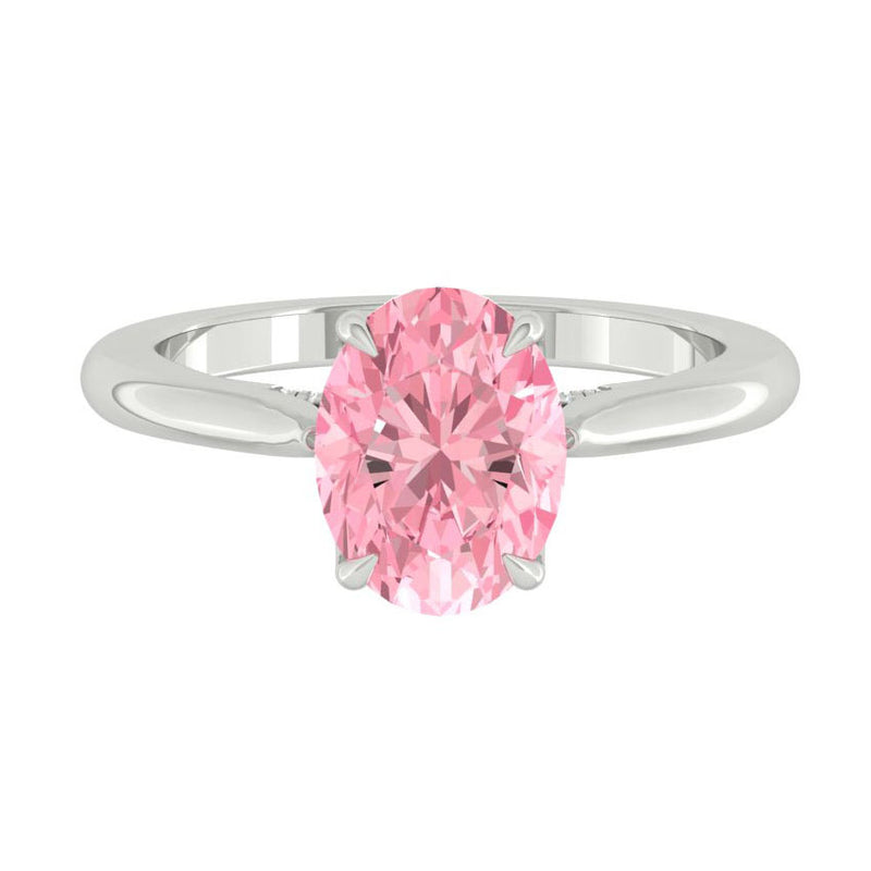 Azalea Oval Rosé Lab Diamond 3.02ct Fancy Vivid Pink VS1 Platinum