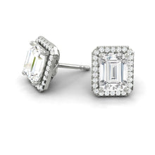 Load image into Gallery viewer, Montevalle Emerald Earrings 2.04CTW Lab Diamond Platinum
