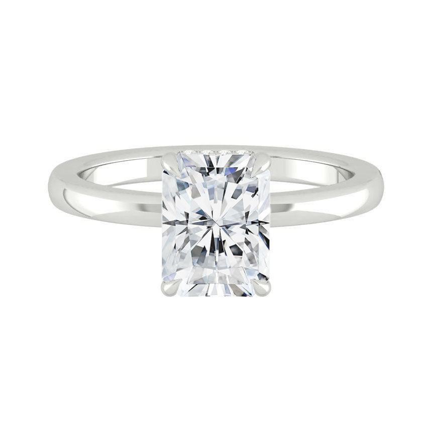 Madelyne Radiant Diamond Engagement Ring with Hidden Halo – Lucce