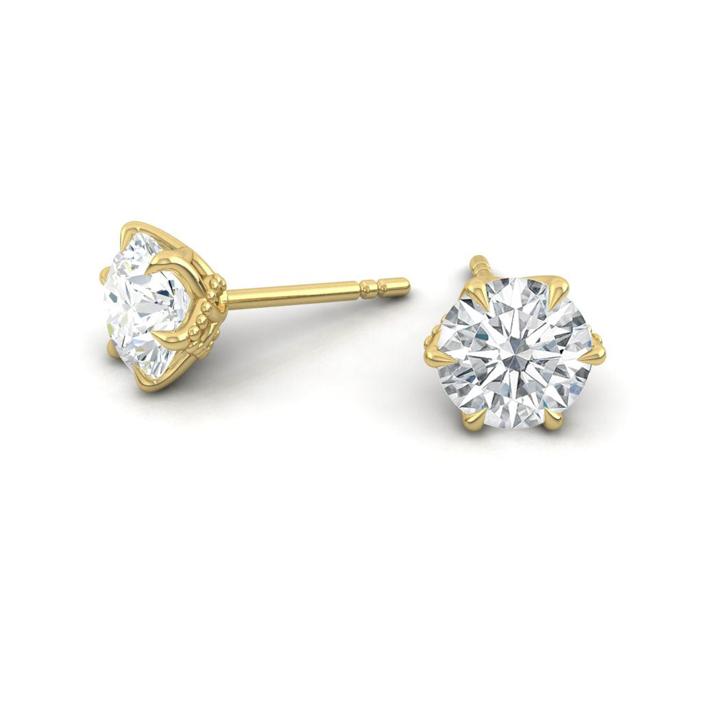 Maria Earrings Round 2.10CTW Lab Diamond IGI 18K Yellow Gold