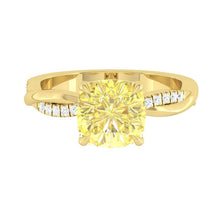 Load image into Gallery viewer, Fiore Cushion Sunburst Yellow Diamond
