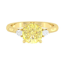 Load image into Gallery viewer, Sophia Sunburst Cushion Lab Diamond 1.41ct FVY VS1 Ex IGI 18K Yellow Gold
