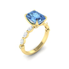 Load image into Gallery viewer, Paula Emerald Ocean Blue Diamond
