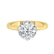 Load image into Gallery viewer, Constance Petal Round Lab Diamond 2.50ct E VS1 Id IGI 18K Yellow Gold/Platinum Prongs
