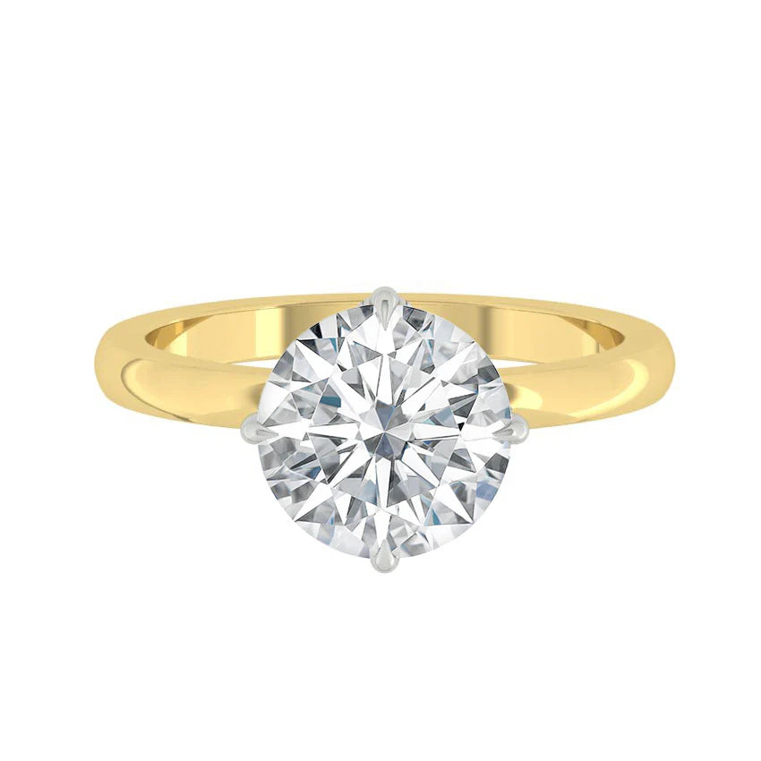 Constance Petal Round Lab Diamond 2.50ct E VS1 Id IGI 18K Yellow Gold/Platinum Prongs