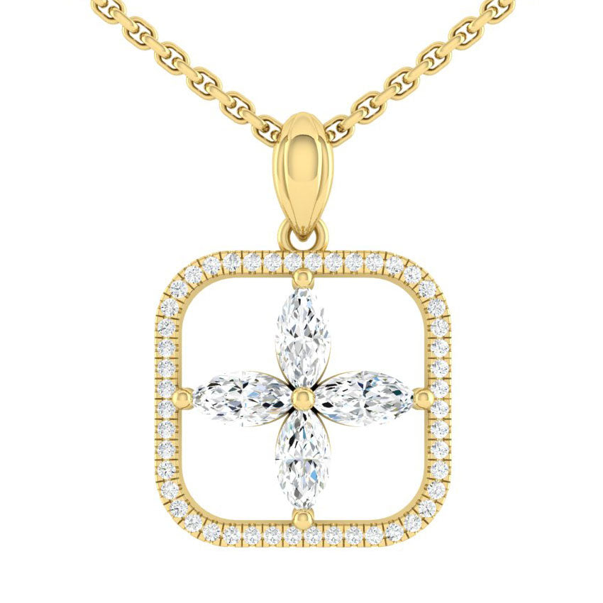 The Emblem 1.44 CTW Lab Diamond Necklace 18K Yellow Gold