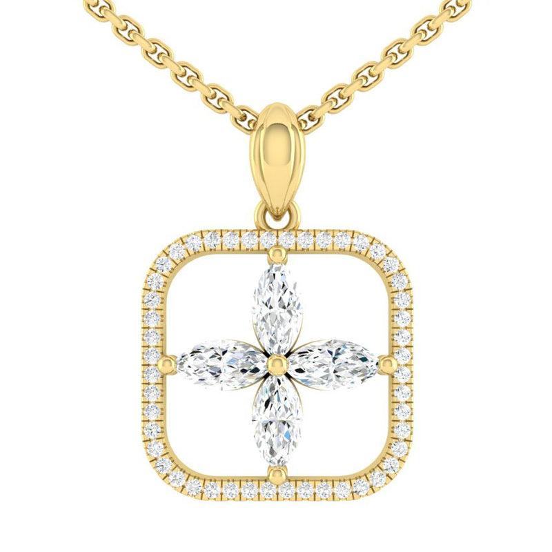 The Emblem 1.44 CTW Lab Diamond Necklace 18K Yellow Gold