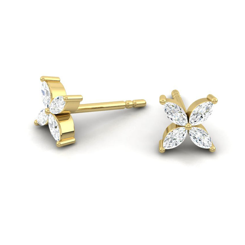 Stella Earrings 0.80CTW Lab Diamond 14K Yellow Gold