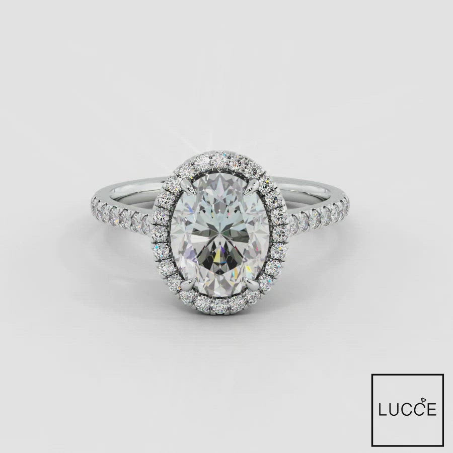 Load and play video in Gallery viewer, Montevalle Pave Oval Lab Diamond Engagement Ring Moissanite Wedding Rings Gold Platinum Manila Philippines
